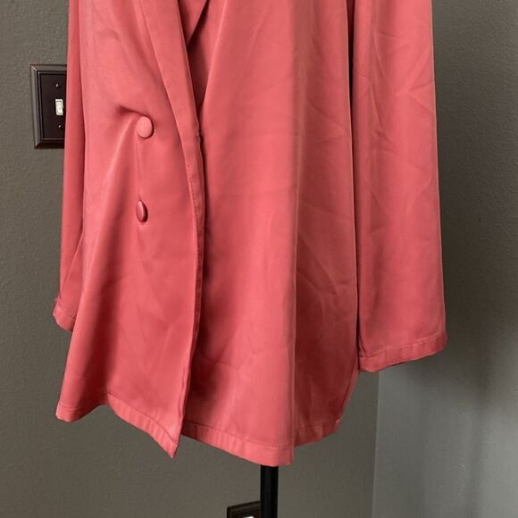 ASOS Coral Pink Double Breasted Soft Shell Blazer - Picture 3 of 10